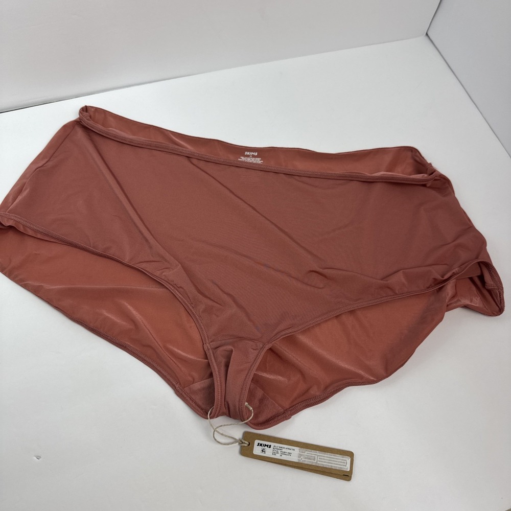 Skims Womens Size 2X Jelly Sheer Boy Shorts Panties in Terracota